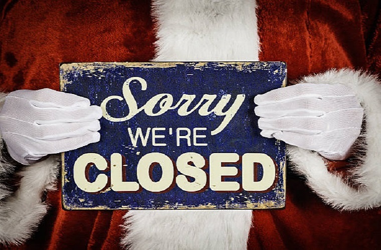 WE WILL BE CLOSED DURING CHRISTMAS HOLIDAYS